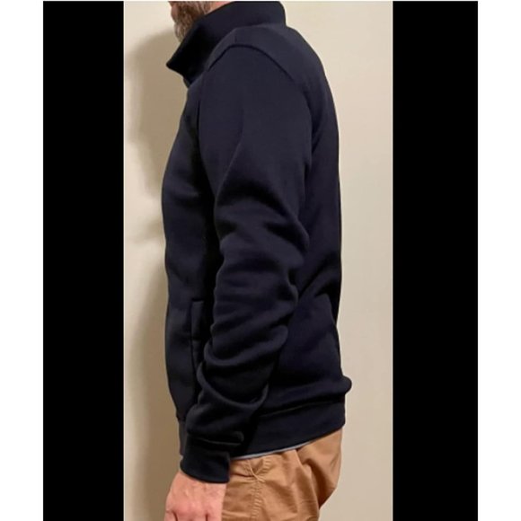 Men's Polyester and Cotton High Neck Hoodless Zip Up Jacket - Picture 6 of 7